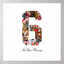 Black and White Number 6 Photo Collage