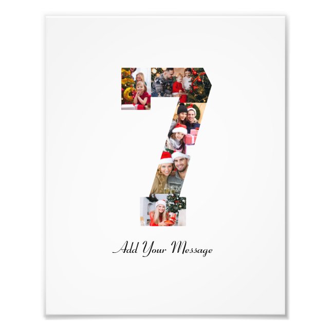 Black and White Number 7 Photo Collage (Front)
