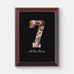 Black and White Number 7 Photo Collage Award Plaque