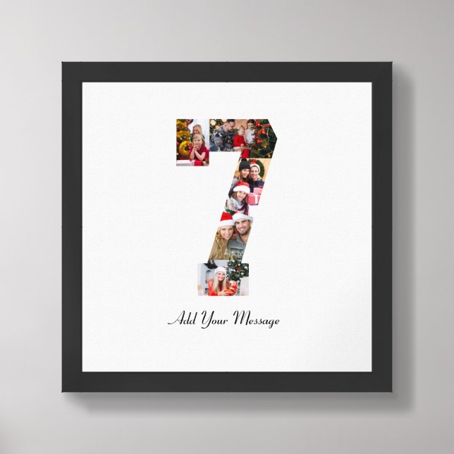 Black and White Number 7 Photo Collage Framed Art (Framed Front)