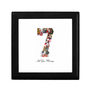 Black and White Number 7 Photo Collage Gift Box