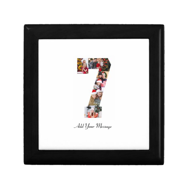 Black and White Number 7 Photo Collage Gift Box (Front)