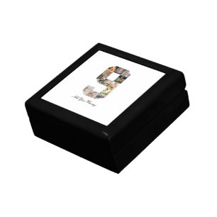 Black and White Number 9 Photo Collage Gift Box