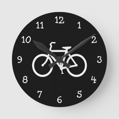 Black and White Numbered Bike Route Round Clock
