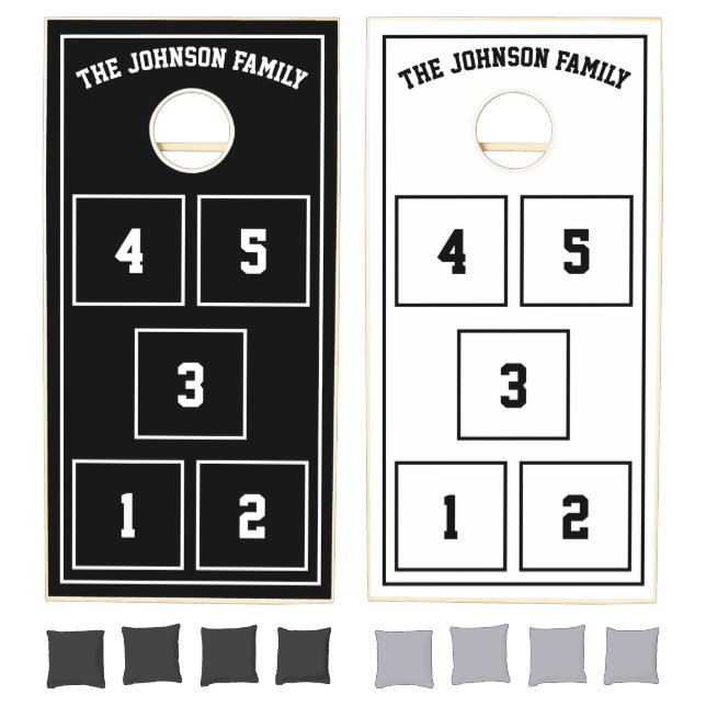 Black and White Numbered Cornhole Set (Set)