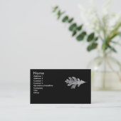 Black and white Oak Leaf Card (Standing Front)