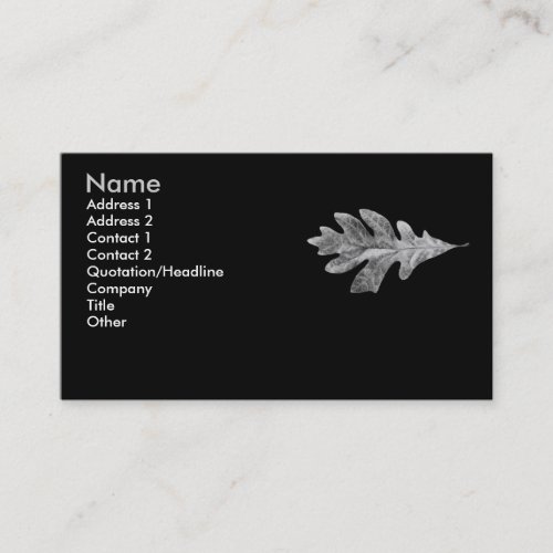 Black and white Oak Leaf Card Business Card