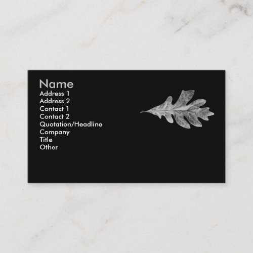 Black and White Oak Leaf Card Business Card Template