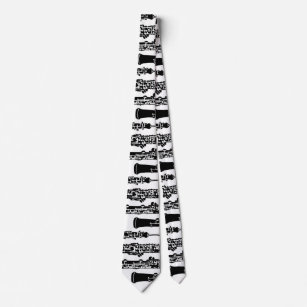 Black and White Oboe Tie