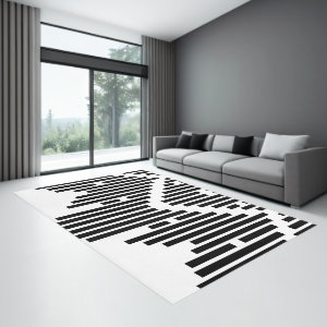 Black and White Office and Home Rug
