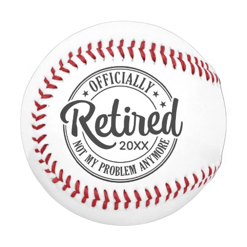 Black and White Officially Retired Baseball