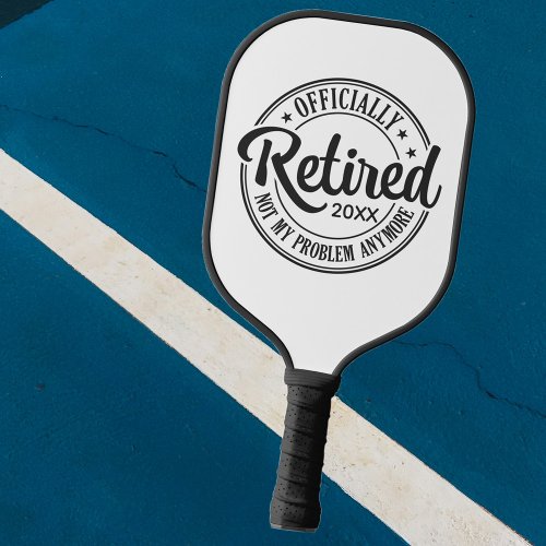 Black and White Officially Retired Pickleball Paddle