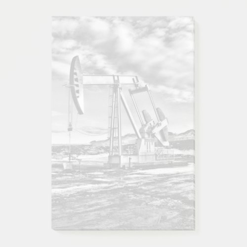 Black and White Oil Well Pumping Unit Post_Its Post_it Notes