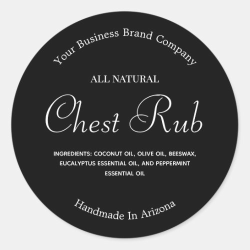 Black And White Ointment Cold Rub Product Label