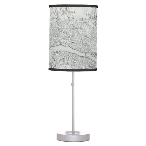 Black and White Old London City Map  Table Lamp