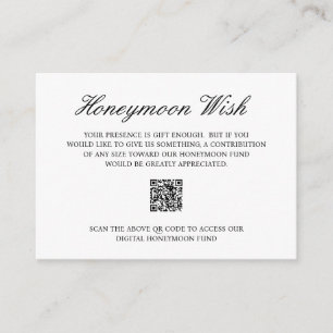 Black and White Old Money QR Code Elegant Wedding Enclosure Card