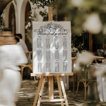 Black And White Old Money Wedding Seating Charts