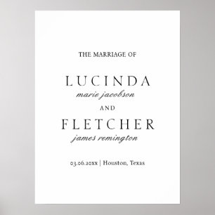 Black and White Old Money Wedding Welcome Sign