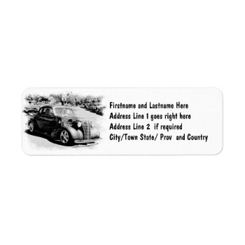 Black And White Oldie - Vintage Auto Label by RetroZone at Zazzle