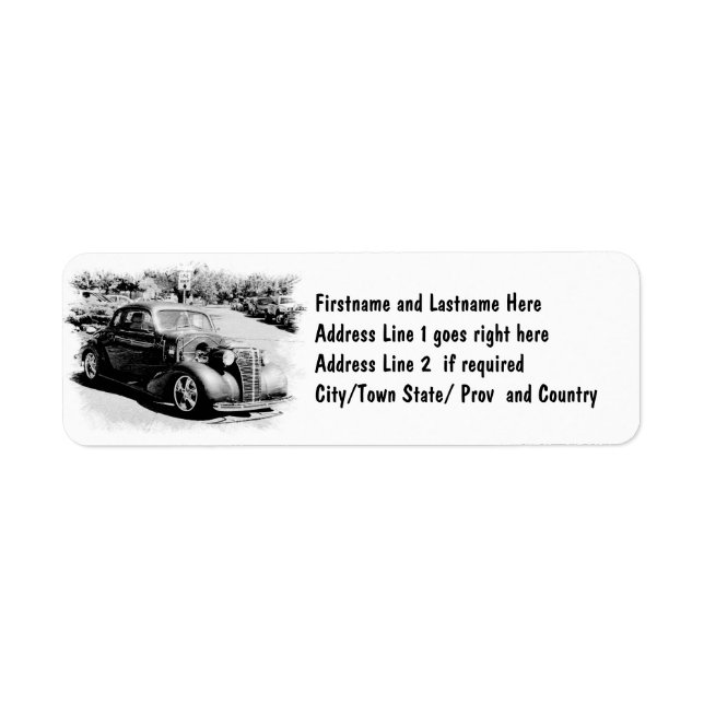 Black and White Oldie - Vintage Auto Label (Front)