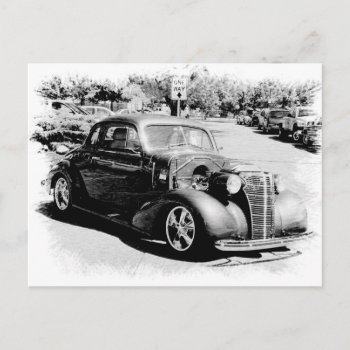 Black And White Oldie - Vintage Auto Postcard by RetroZone at Zazzle