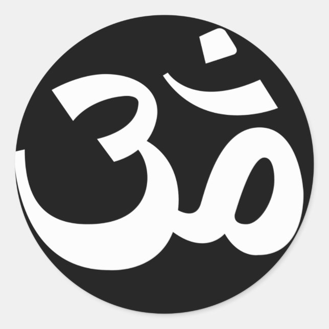 Black and White Om Stickers (Front)