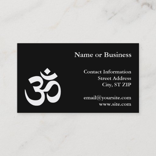 Customizable Black and White Om Symbol Business Card Template