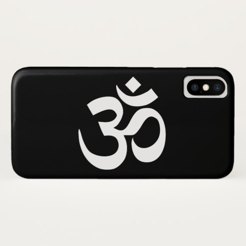 Black and White Om Symbol iPhone XS Case