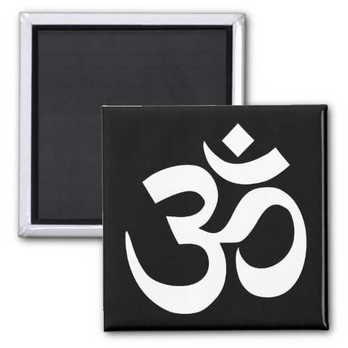 Black and White Om Symbol Magnet