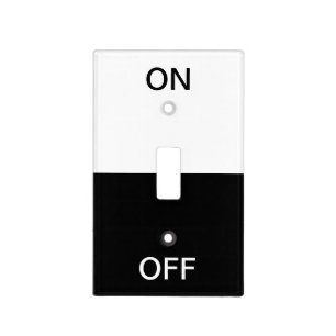 Black and White On and Off Light Switch Cover