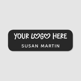 Black and White One Line Business Logo Name Tag