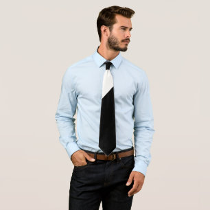 Black and White One-Stripe Neck Tie