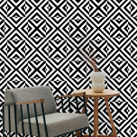 Black and White Op Art Geometric Pattern Wallpaper<br><div class="desc">This wallpaper features a bold geometric pattern in a monochromatic color scheme. Against a clean white background, interconnected black lines form a repetitive array of diamond and cross shapes. The graphic style evokes the elegance of Art Deco, with sharp lines and strong forms. This modern yet classic design could enhance...</div>