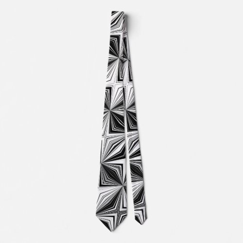 Black And White Op Art Neck Tie