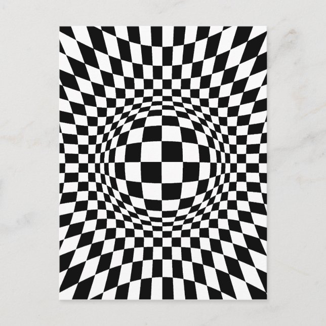 Black and White Op Art Postcard (Front)