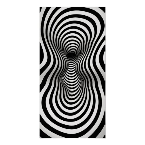 Black and White Op art Poster