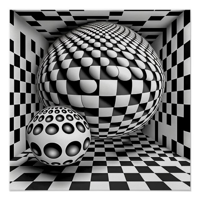 Black And White Op-Art Poster (Front)