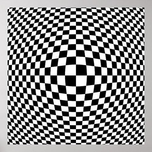 Black and White Op Art  Poster