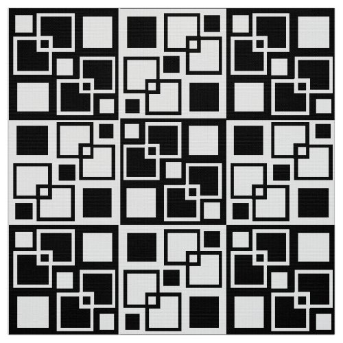 Black and White Op_art Squares 60 Polyester Popli Fabric