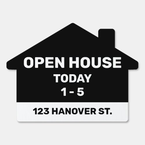 Black and White Open House Two Sided Lawn Sign