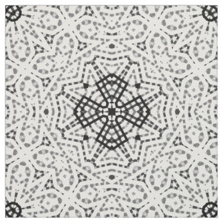 Black and white openwork geometric pattern fabric