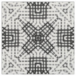Black and white openwork geometric pattern fabric