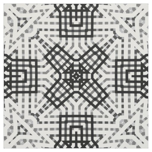 Black and white openwork geometric pattern fabric