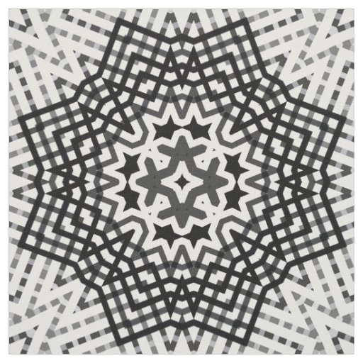 Black and white openwork geometric pattern fabric