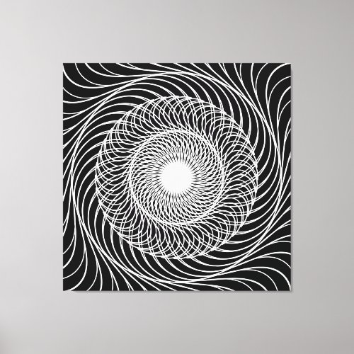 Black and white optical illusion art canvas print