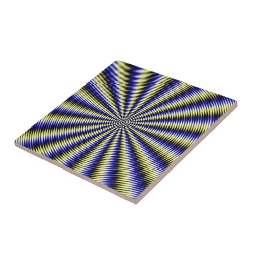 Black and White Optical Illusion Ceramic Tile