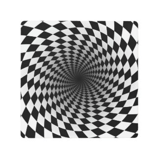 Black and White Optical Illusion  Metal Print