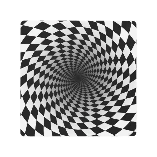 Black and White Optical Illusion  Metal Print