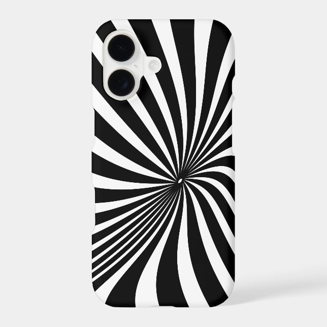 Black and white optical illusion pattern iphone case (Back)