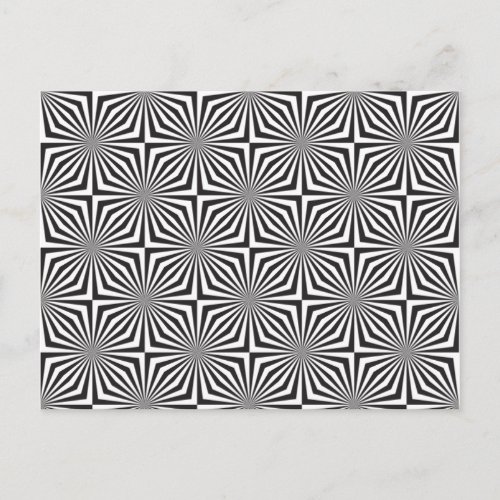 Black and white optical illusion postcard